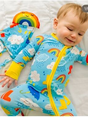 Little Sleepies Zippy Onesie Limited Edition Sun Showers Print